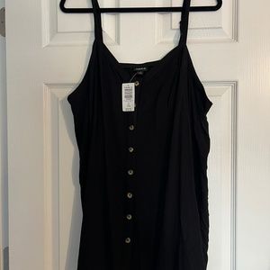 A-line, black tank, with buttons, torrid brand